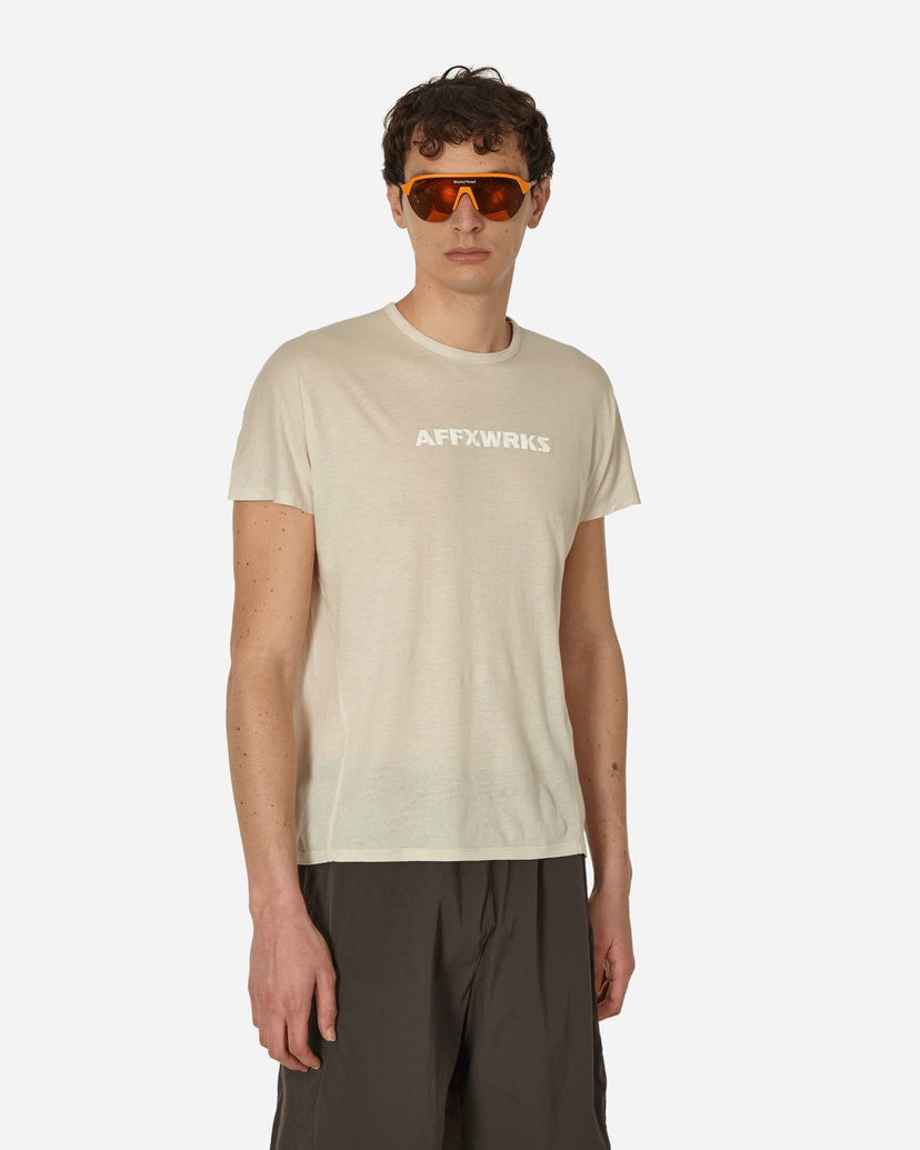 T-paita AFFXWRKS Shoulderless T-Shirt Dust White Beige | SS24T0V1 DUSWH