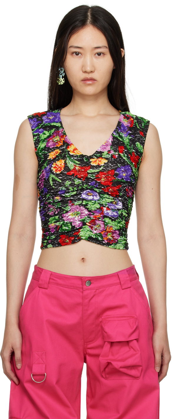 Crop top Collina Strada Collina Strada Maisie Floral Ruched Tank Top Monivärinen | XX3234 DEADSTOCK JERSEY