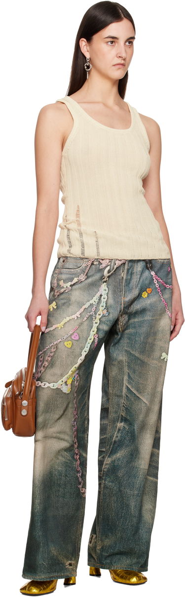 Tankkitoppi Acne Studios Acne Studios Open Cotton Tank Top Beige | A60565-, 3