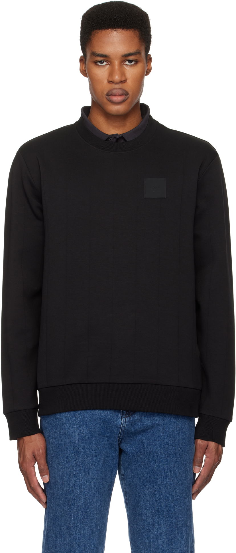 Huppari BOSS Drop Needle Black Sweatshirt Musta | 50534193
