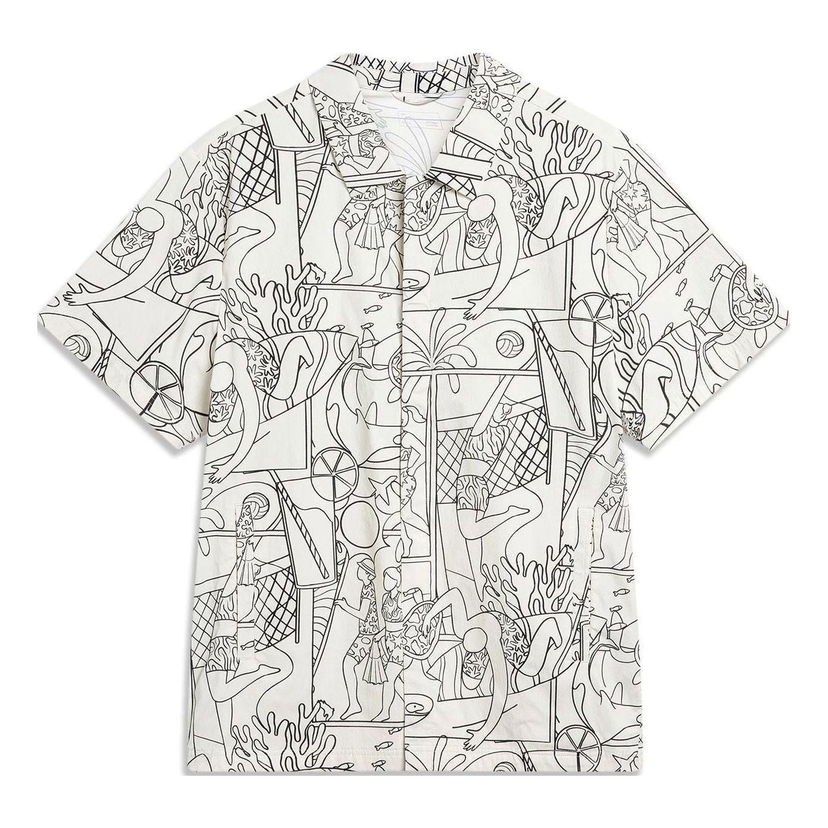 Paita Li-Ning All-Over Print Shirt Valkoinen | ASHU237-2