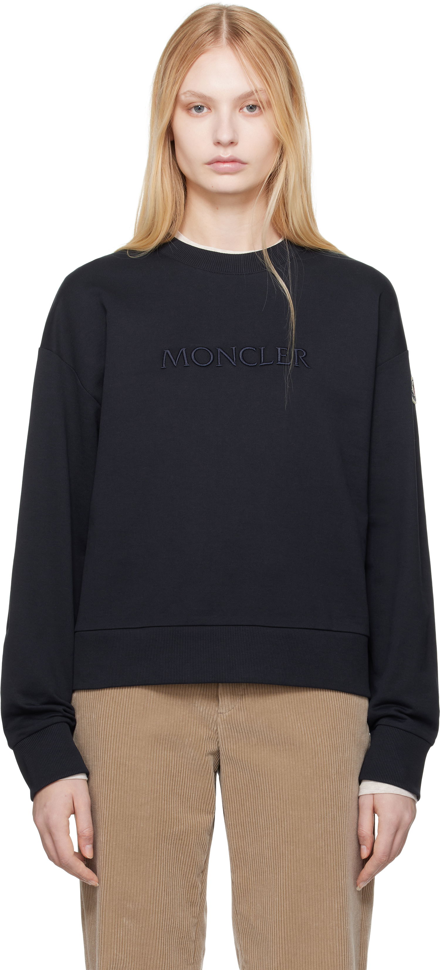 Villapaita Moncler Moncler Embroidered Logo Sweatshirt Musta | K10938G0001689A1K, 0