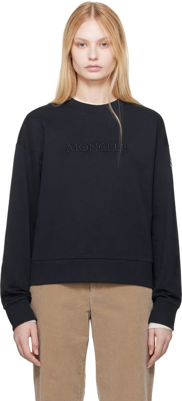 Villapaita Moncler Moncler Embroidered Logo Sweatshirt Musta | K10938G0001689A1K, 0