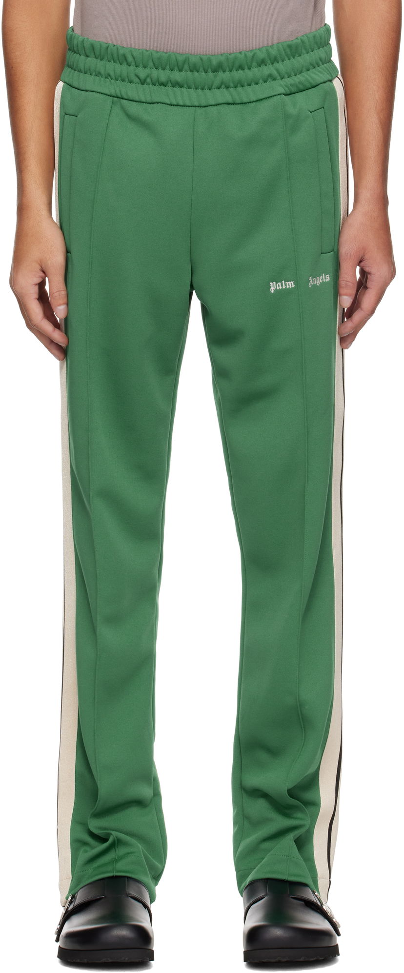 Verryttelyhousut Palm Angels Palm Angels Embroidered Logo Track Pants Vihreä | PMCJ020S25FAB0015703