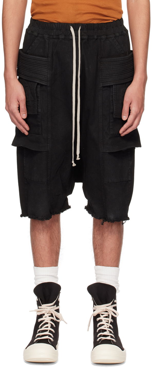 Shortsit Rick Owens Rick Owens DRKSHDW Creatch Cargo Pods Denim Shorts Musta | DU01D1382 SBB, 0