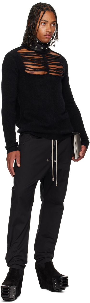 Villapaita Rick Owens Rick Owens Concordians Long Sleeve Grid Knit Sweater Musta | RU02E1670 KGRIDP, 3