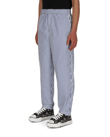 Housut Comme des Garçons Stripe Trousers Tummansininen | FG-P008-SS21 1, 2