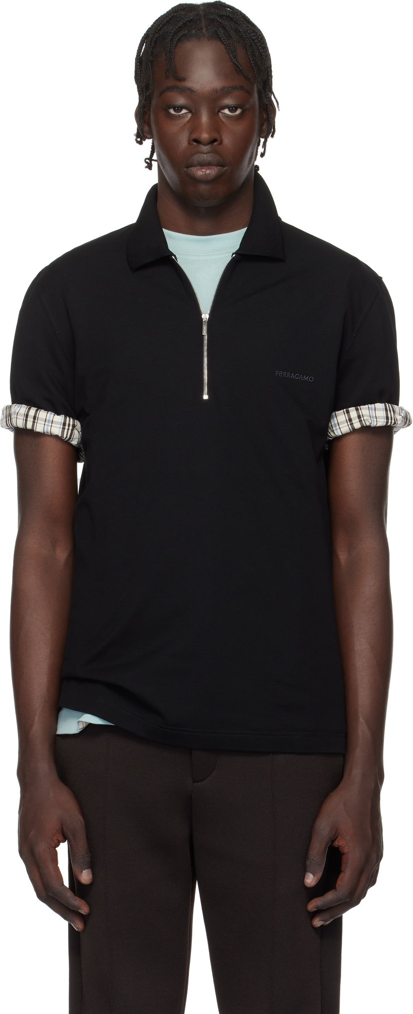Poolopaita FERRAGAMO Ferragamo Zip Collar Polo Musta | 772040