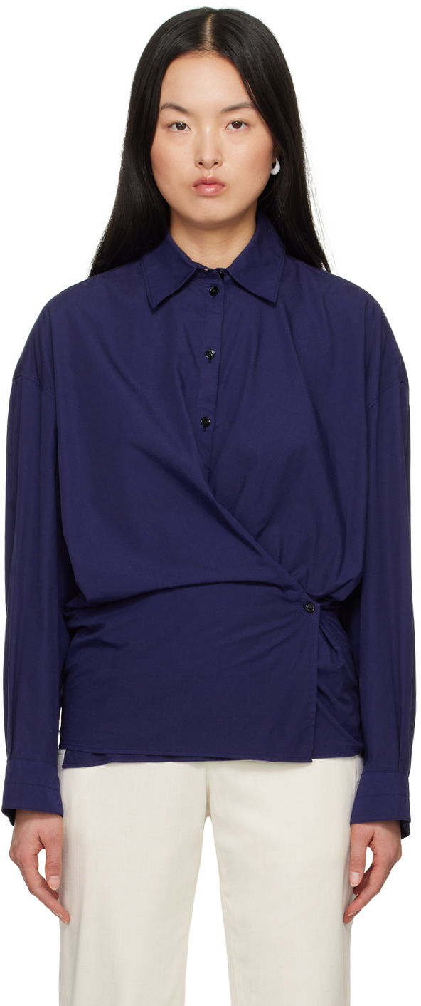 Paita LEMAIRE LEMAIRE Women's Twisted Button-Up Shirt Sininen | SH1032 LF445