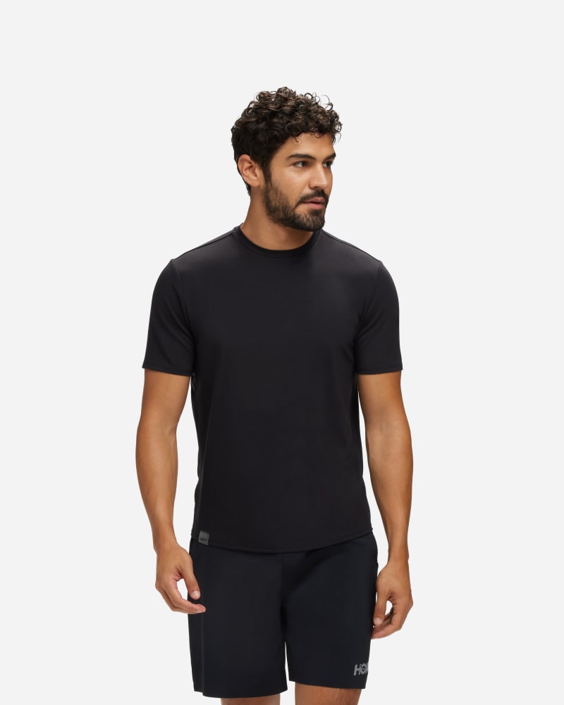 T-paita Hoka One One Essential T-Shirt Musta | 1141757-BLK