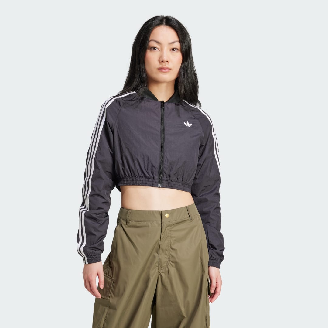 Bomber-takki adidas Performance Adicolor Teamgeist Cropped Jacket Musta | JD0264, 0