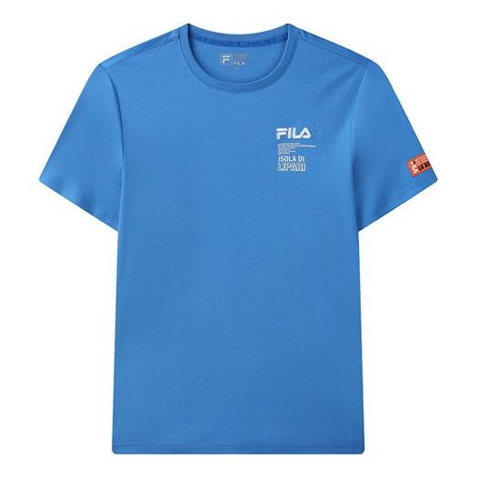 T-paita FILA Alphabet Print Round Neck Tee Sininen | F11M128117F-RB, 0