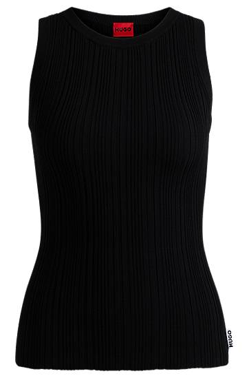 Villapaita BOSS HUGO Women's Slim Fit Sleeveless Ribbed Top Musta | 50514301