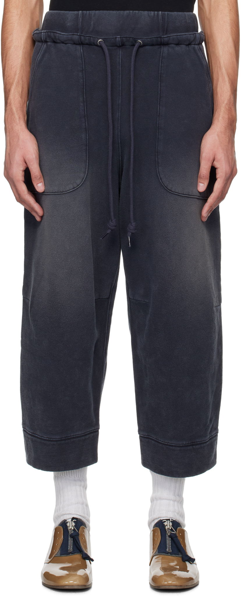 Verryttelyhousut R13 R13 Deconstructed Cropped Sweatpants Sininen | R13MK254-001BG