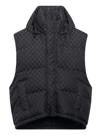 Villapaita Gucci Balenciaga x The Hacker Project Hacker Cocoon Puffer Vest Musta | 681886TLO531269