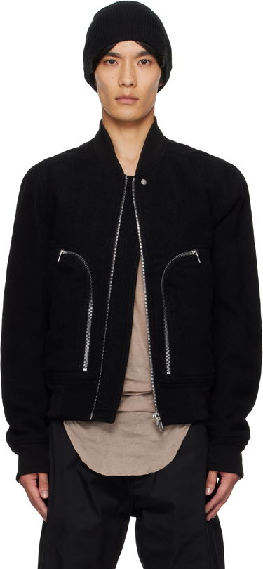 Bomber-takki Rick Owens Rick Owens Bauhaus Flight Jacket Musta | RU02E1749 WBD, 0