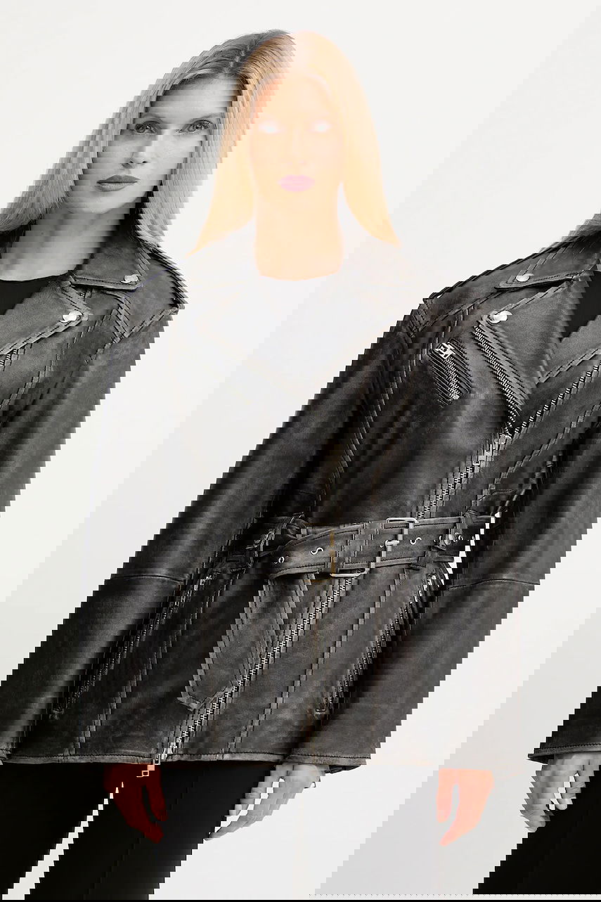 Takki STAND STUDIO Stand Studio Leona Oversized Leather Jacket Musta | 66547.7830, 0