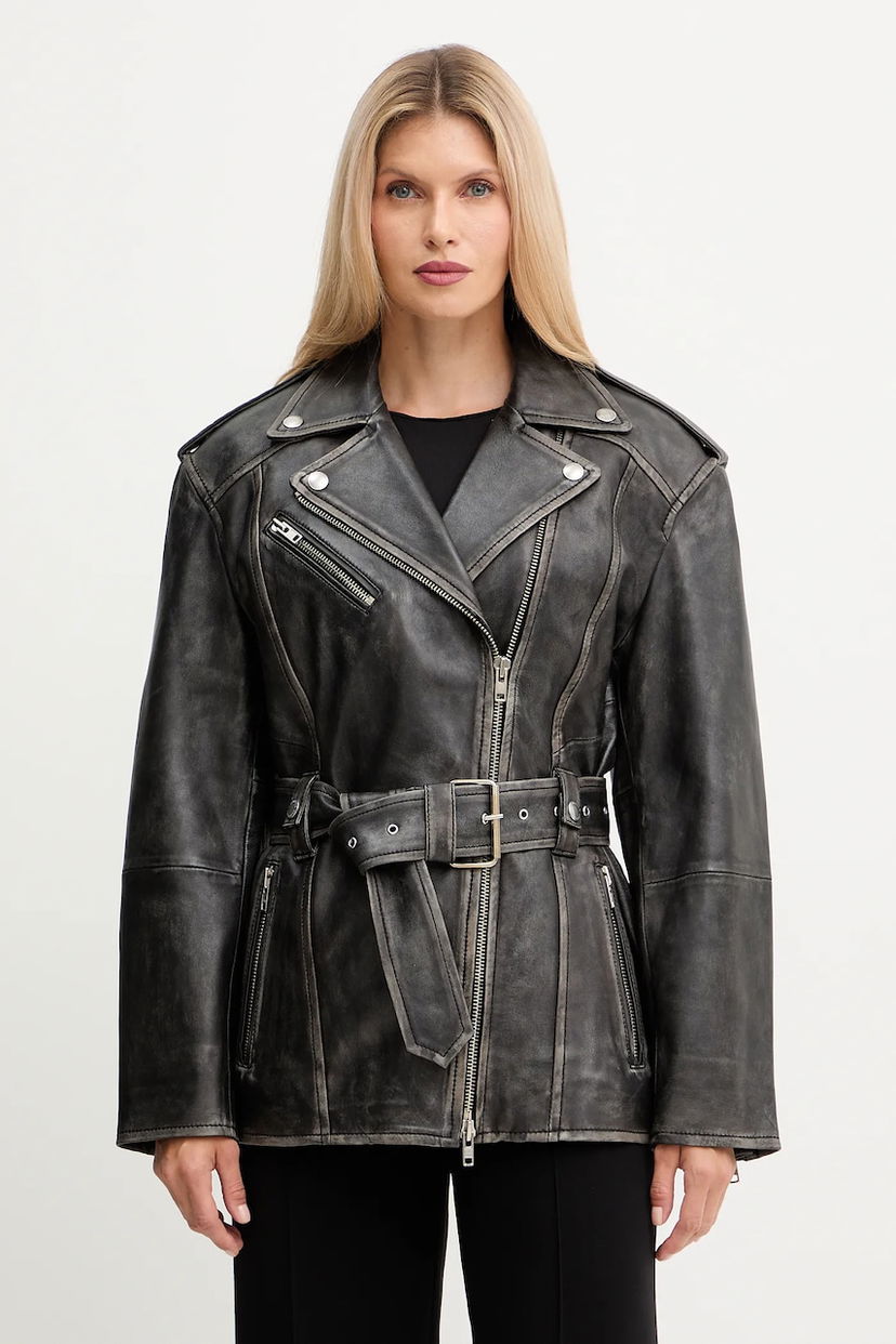 Takki STAND STUDIO Stand Studio Leona Oversized Leather Jacket Musta | 66547.7830