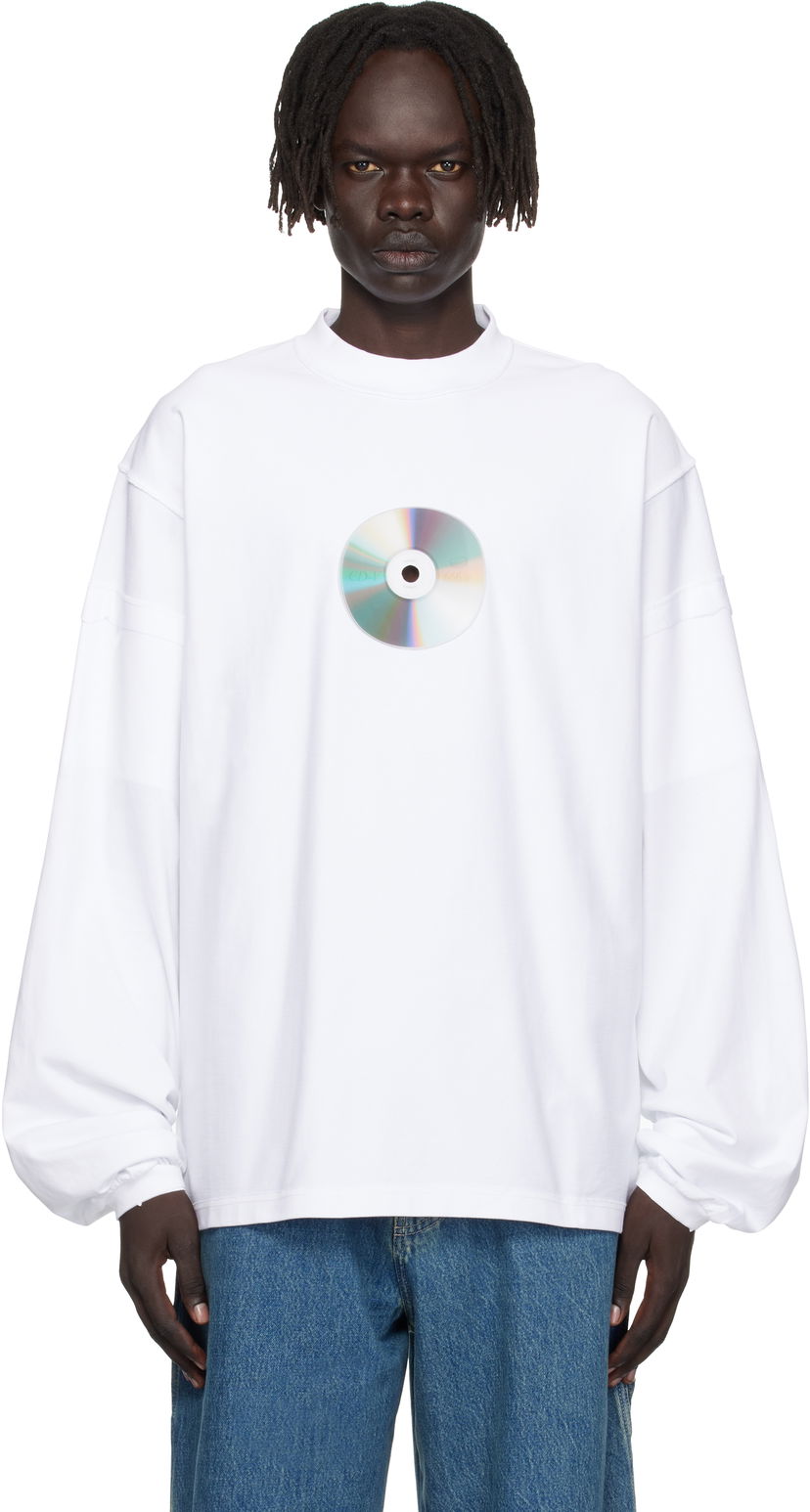 T-paita VETEMENTS Vetements CD Reworked Long Sleeve T-Shirt Valkoinen | UH76LS780W