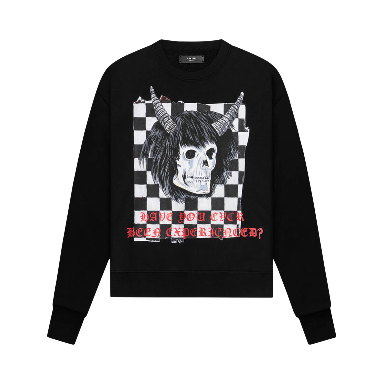 Huppari AMIRI x Wes Lang Checker Skull Crew Musta | AW22MJG009 001 BLAC, 1