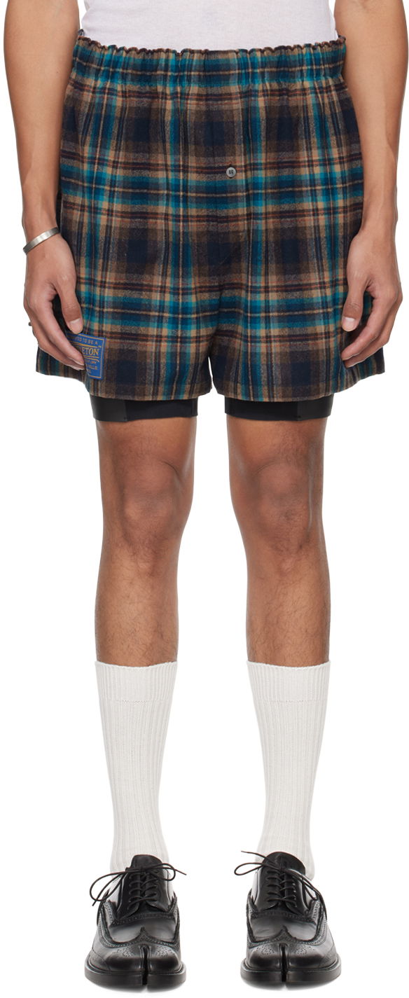 Shortsit Maison Margiela Check Shorts Tummansininen | S50MU0071 S78041