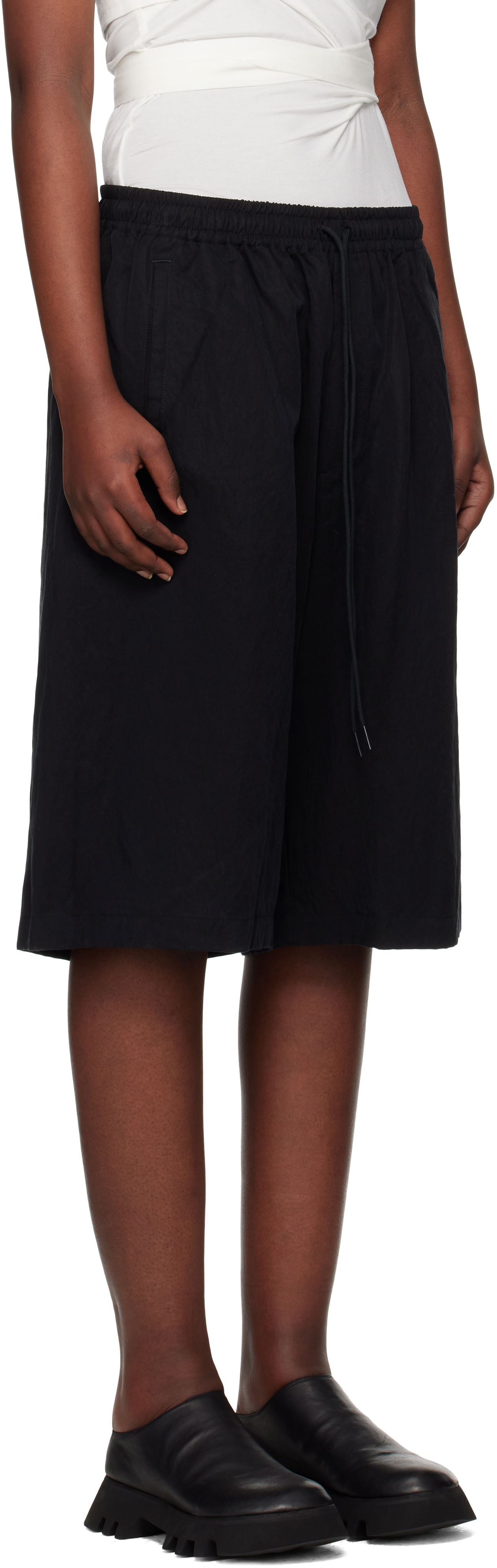 Shortsit Y-3 Y-3 Washed Twill Shorts Musta | JD3516, 1