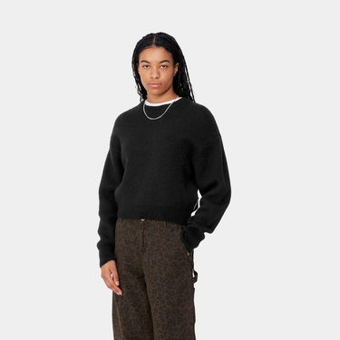 Villapaita Carhartt WIP Merton Cropped Crewneck Sweater Musta | I033910_8, 0