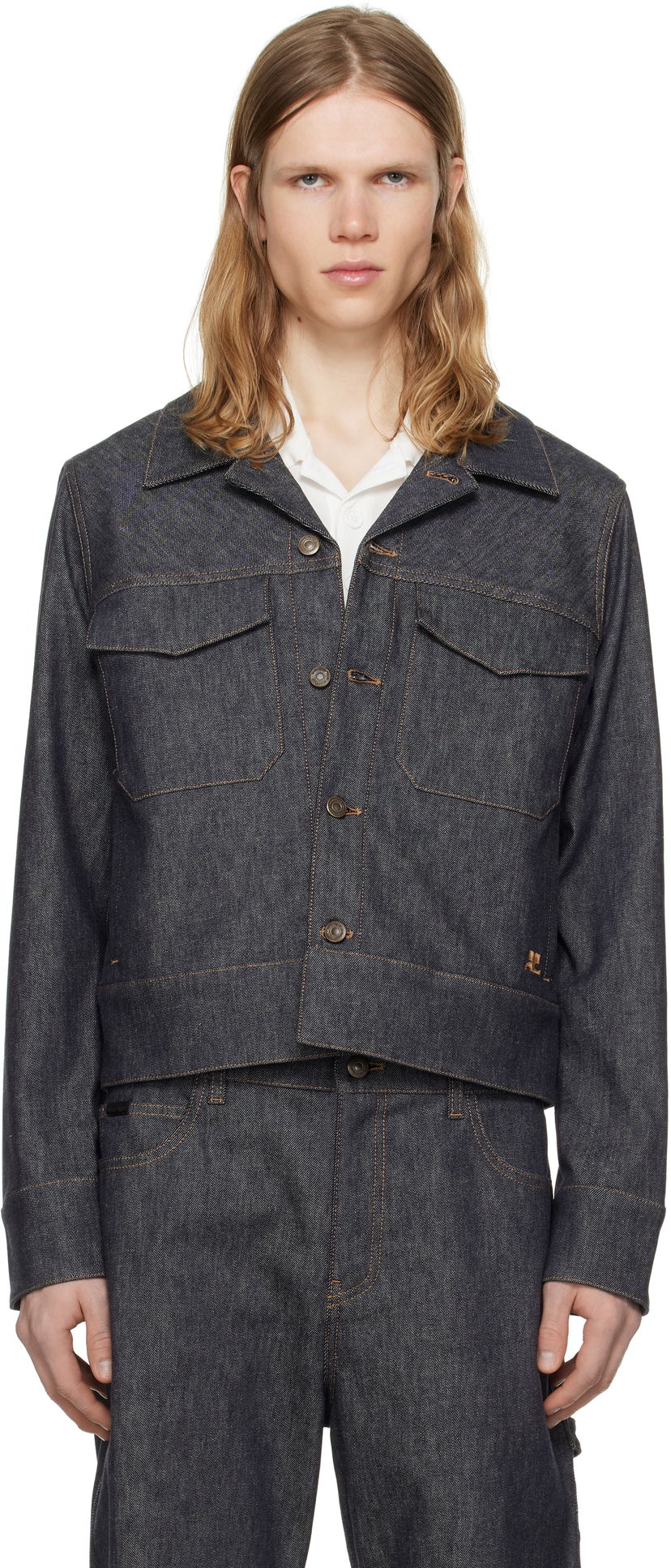 Takki Courrèges Courrèges Utility Trucker Denim Jacket Sininen | 125DBL250DE0035