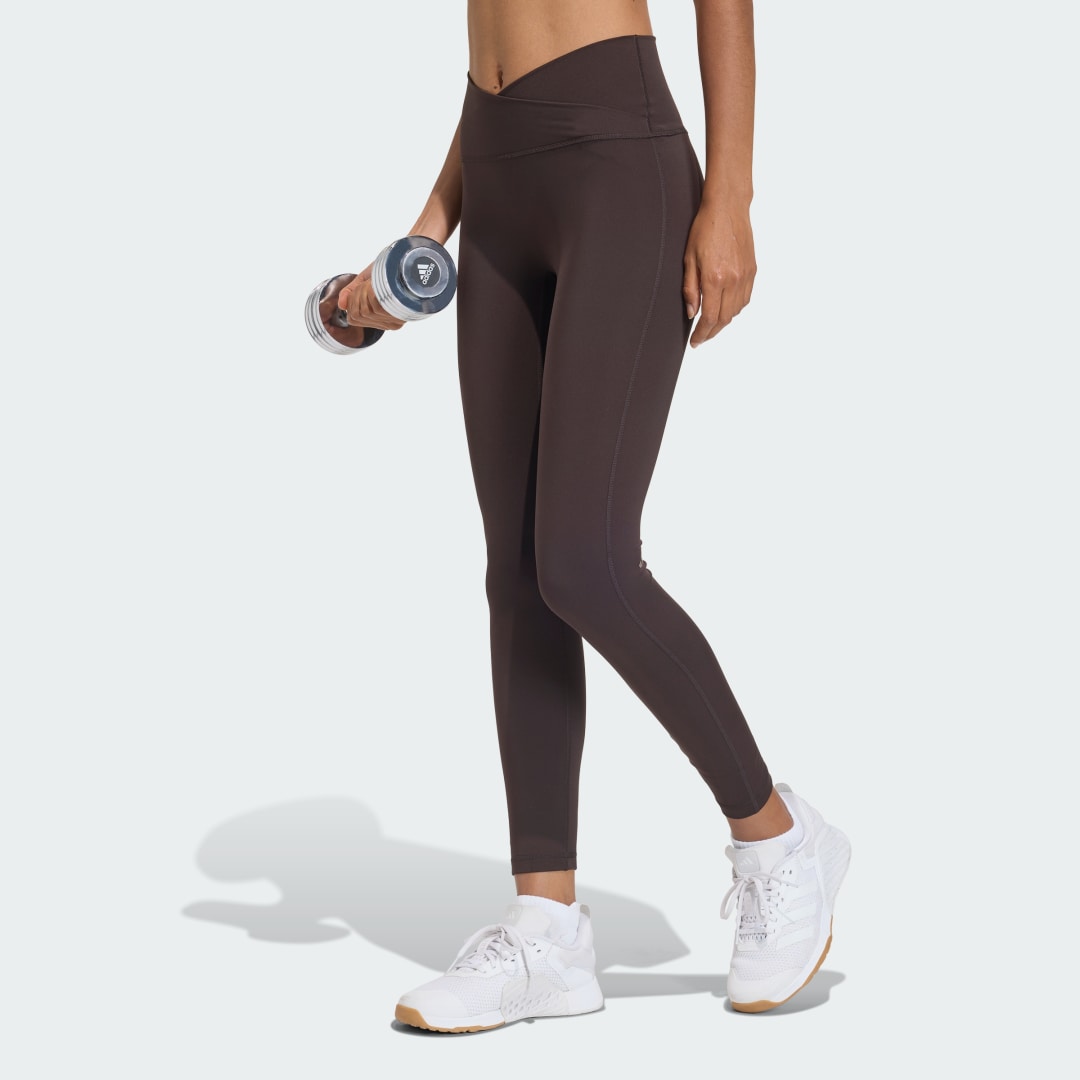 Leggingsit adidas Performance Studio All Me 7/8 X-Over Leggings Ruskea | KT3284, 0