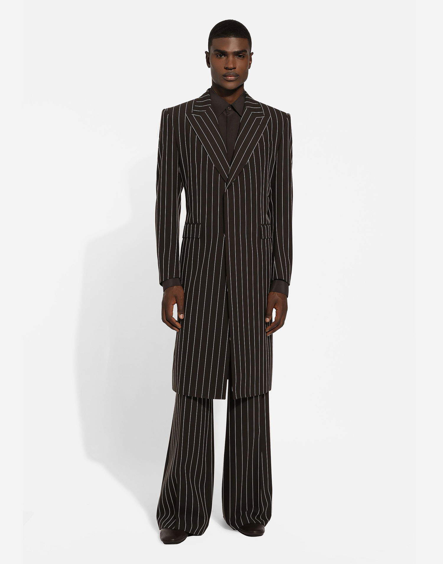 Housut Dolce & Gabbana Dolce & Gabbana Pinstriped Wide-leg Trousers Musta | GP01PTFR20WS8051, 1
