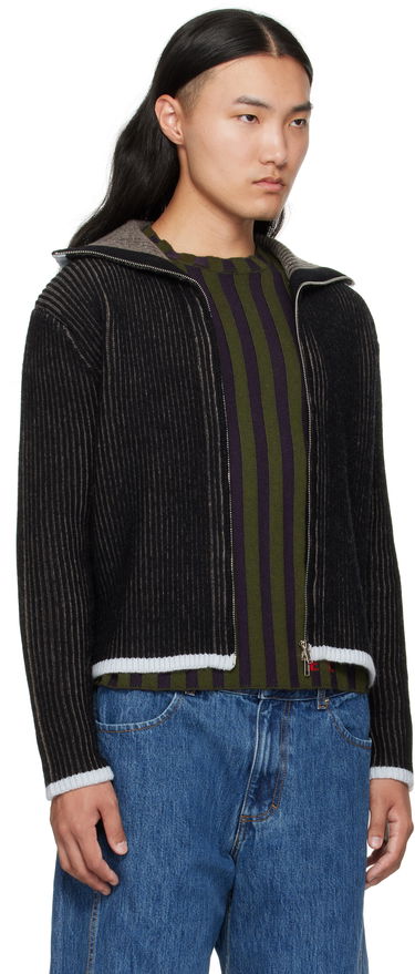 Villapaita Eckhaus Latta Eckhaus Latta Huddle Zip Sweater Musta | 8267-EL-PF25-B, 1