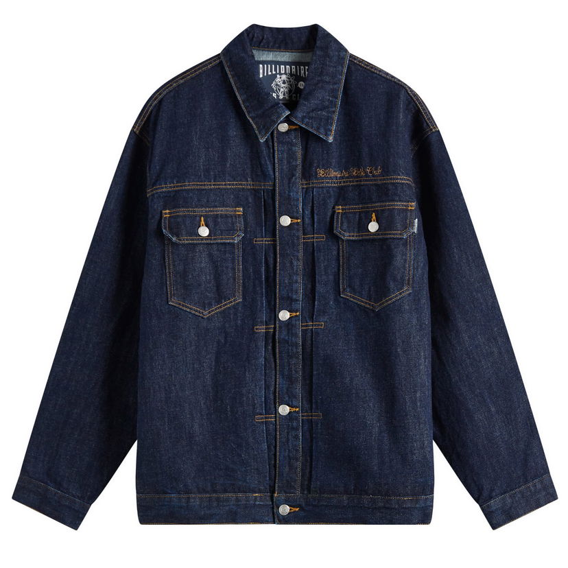 Takki BILLIONAIRE BOYS CLUB Billionaire Boys Club Script Logo Denim Jacket, Size Large Sininen | B25107-IND
