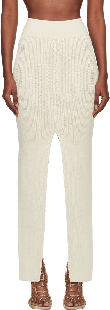 Hame Rick Owens Rick Owens Concordians Ribbed Knit Sliced Midi Skirt Valkoinen | RO02E4671 KWVH, 0
