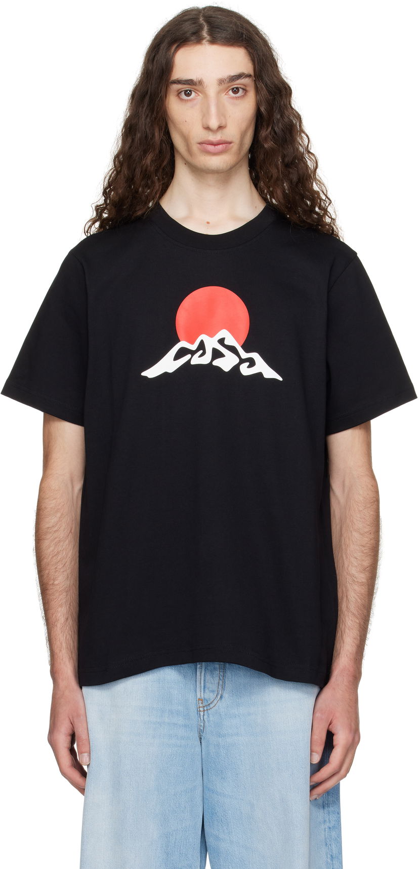 T-paita Casablanca Casablanca Montagne Snow Print T-Shirt Musta | MPF25-JTS-001-02