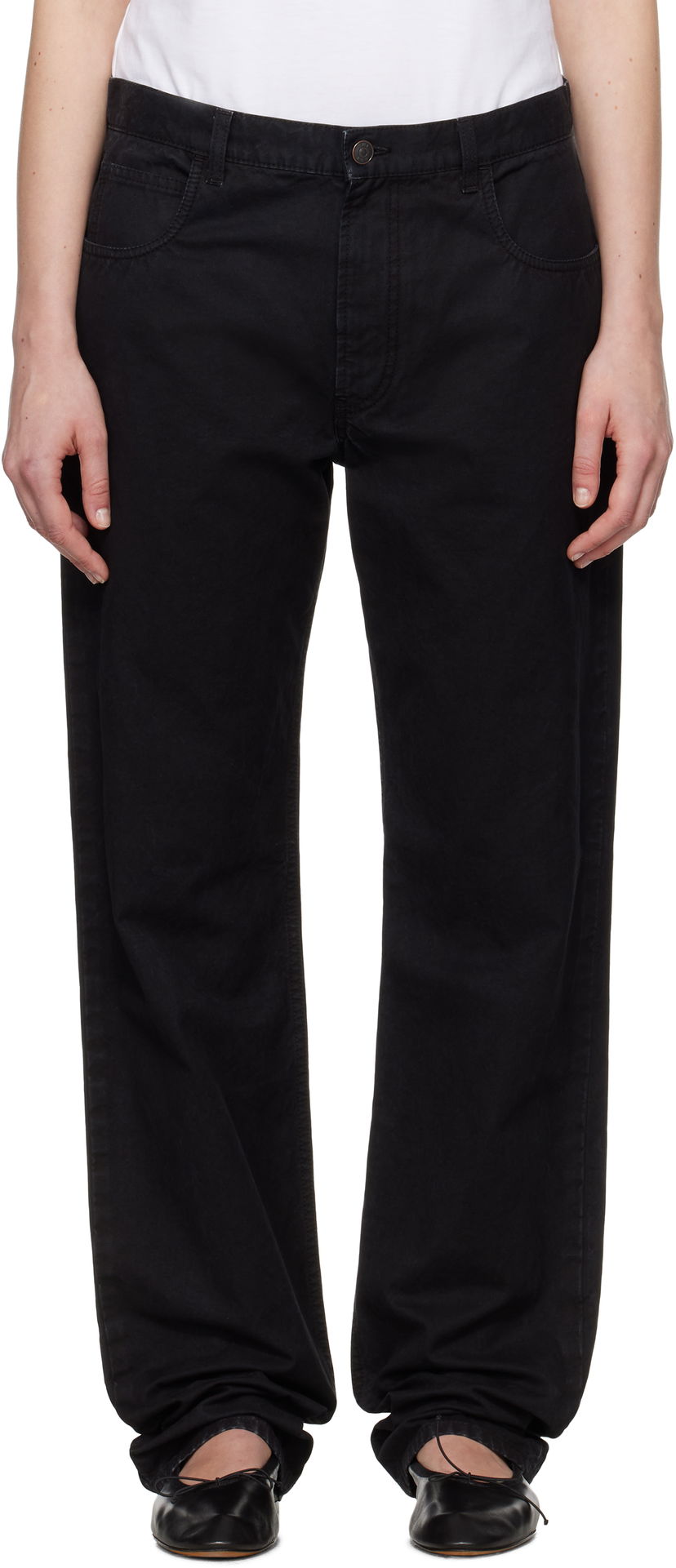 Jeans The Row The Row Landais Straight-Leg Jeans Musta | 10000-W3912