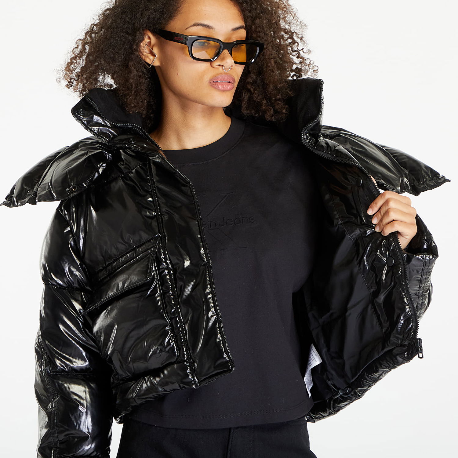 Puffer takki CALVIN KLEIN High Shine Puffer Jacket Musta | J20J221884 BEH, 1