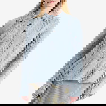 Villapaita Acne Studios Acne Studios Kummer Open Knit Polo Sweater, Size Large Sininen | A60566-228, 2