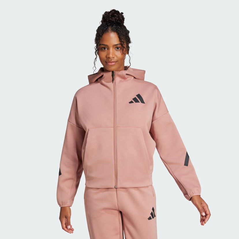 Huppari adidas Performance Z.N.E. Full-Zip Athletics Hoodie Vaaleanpunainen | JC5394