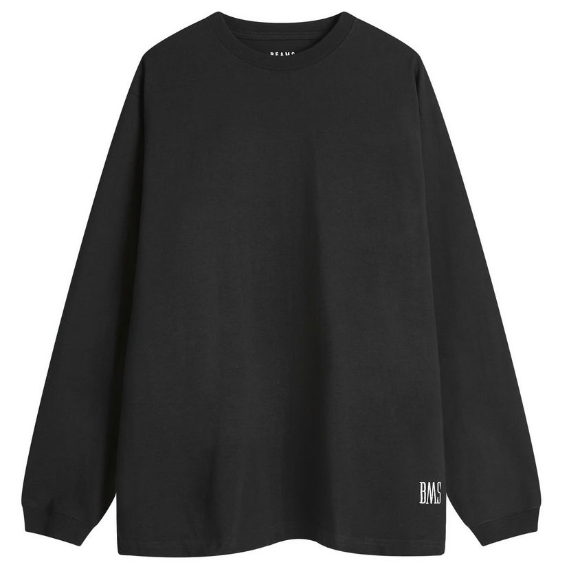 Huppari BEAMS BMS Logo Long Sleeve T-Shirt, Size Medium Musta | 1114-0227-803-19