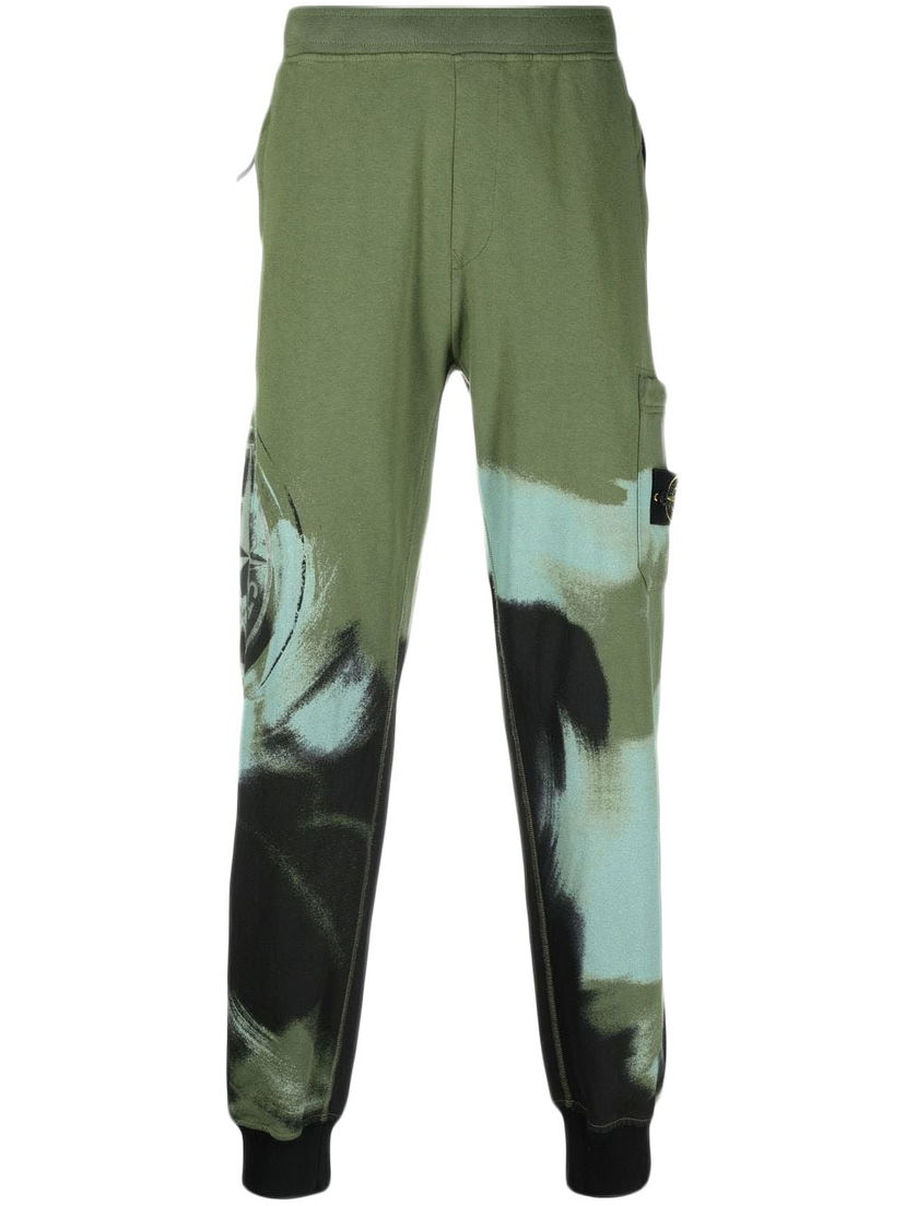 Verryttelyhousut Stone Island Paint-Stroke-Print Joggers Vihreä | 771563445