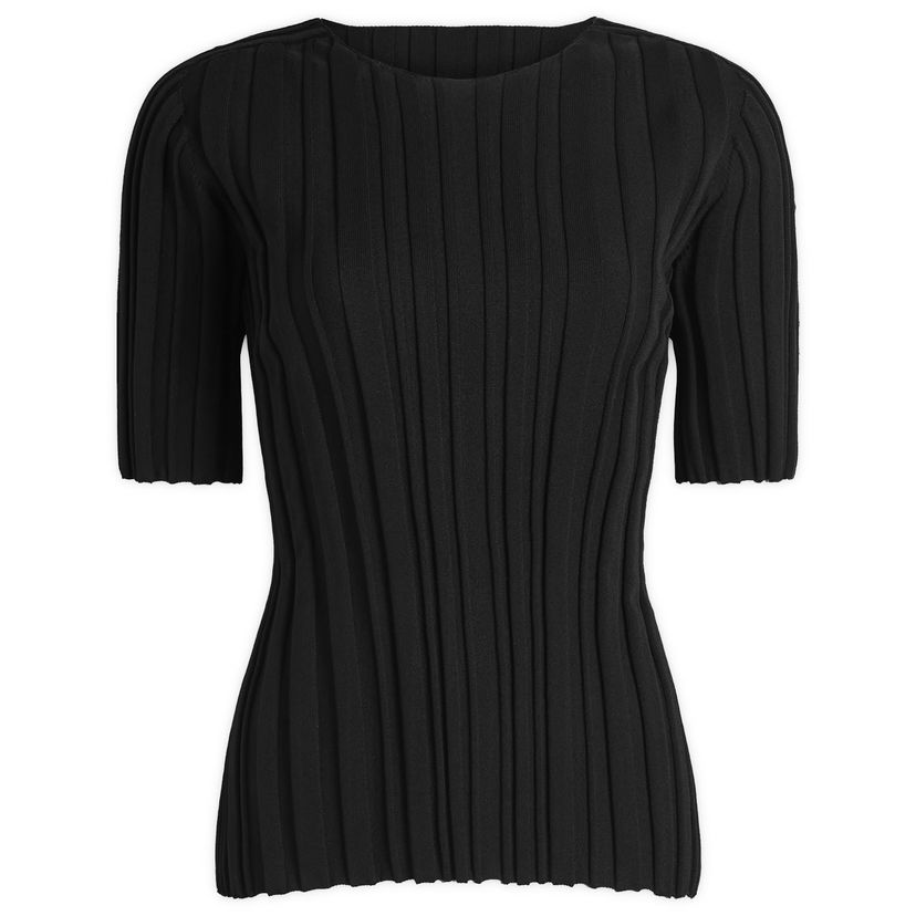 T-paita Pleats Please Issey Miyake Issey Miyake Rib Knit T-Shirt Musta | PP56KK852-15