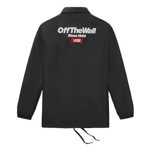 Tuulitakki Vans Coaches Jacket Back Alphabet Logo Musta | VN0A489UBLK