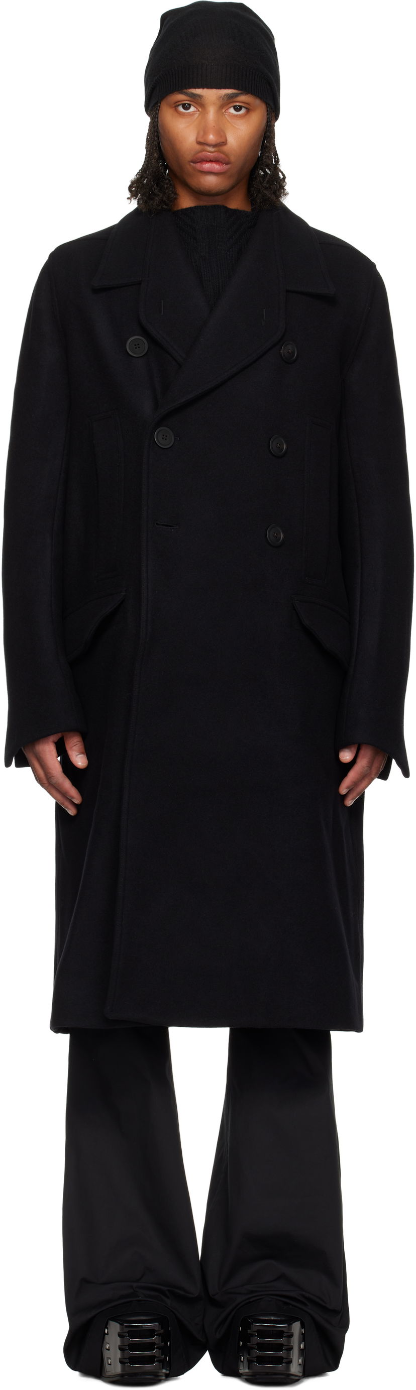 Takit Rick Owens Rick Owens Concordians Officer Coat Musta | RU02E1982 WSF