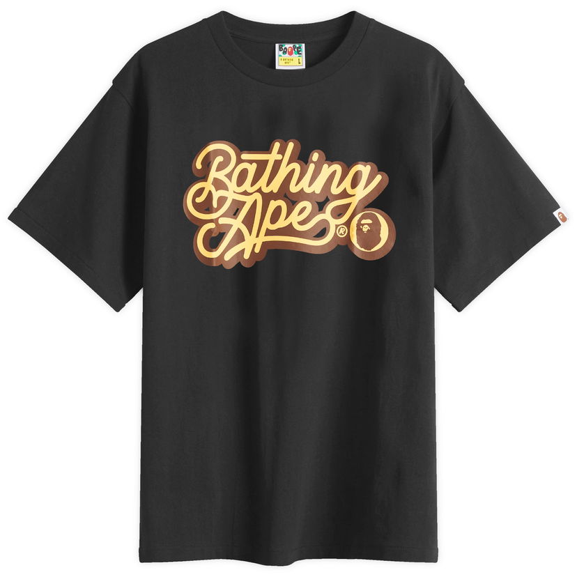 T-paita BAPE Bathing Ape Script Logo T-Shirt, Size Large Musta | 001TEL301055M-BBN