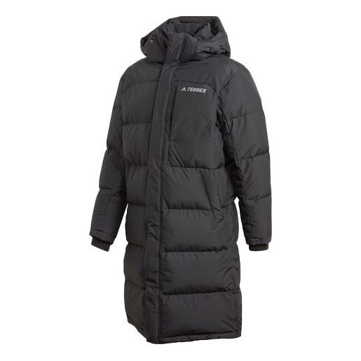 Puffer takki adidas Performance adidas Terrex Long Down Parka Musta | GE9877