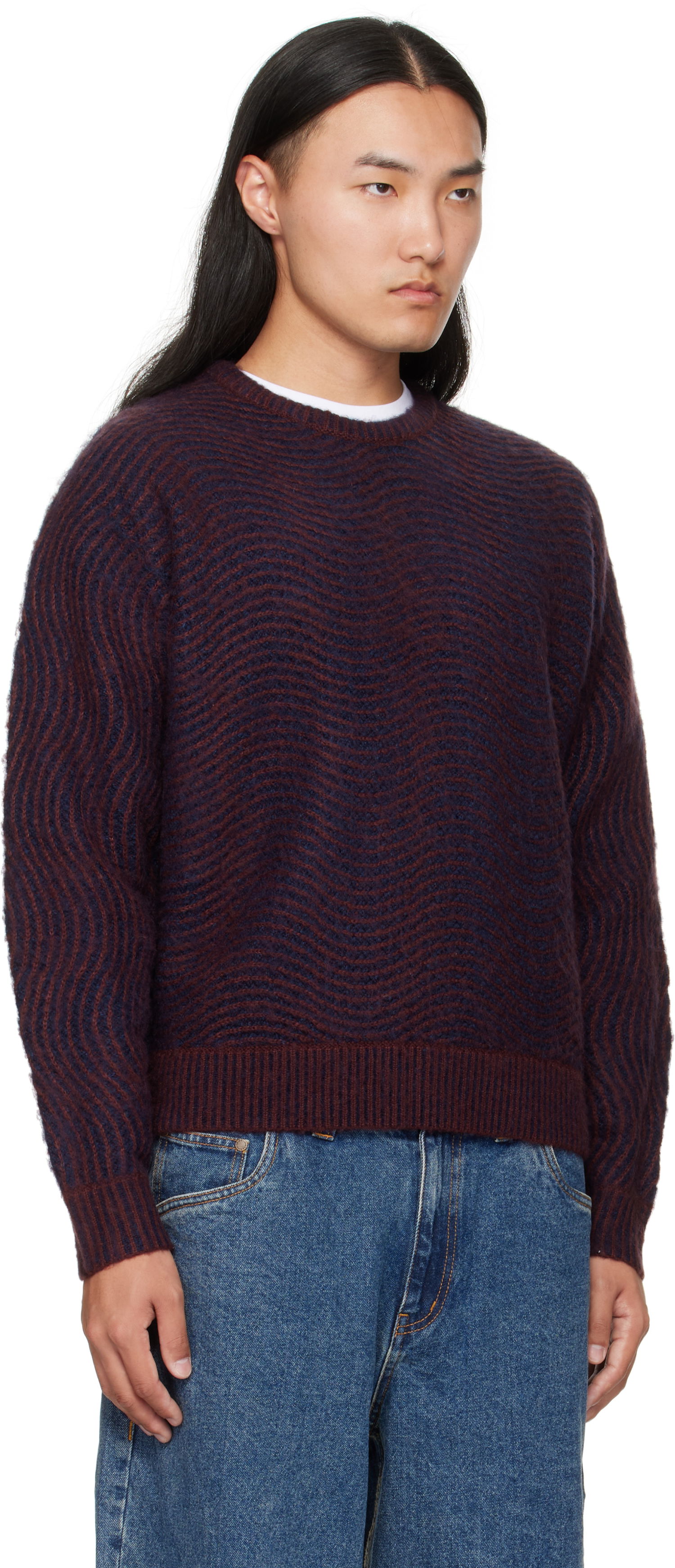 Villapaita Dime Dime Mohair Wave Knit Sweater Burgundia | DIMEFA254BUR, 1