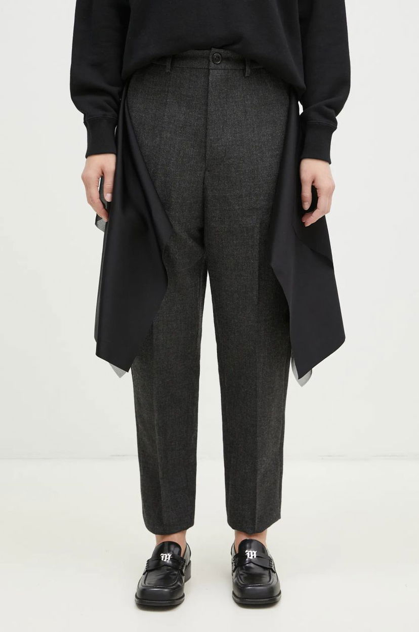 Housut UNDERCOVER High Waist Pants With Attached Skirt Overlay Harmaa | UC2D1505