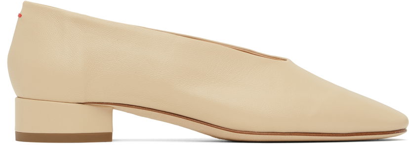 Vaatteet Aeyde Aeyde Delia Leather Ballerina Flats Beige | A11-FL-GLVR25BL18-FW24-957-007