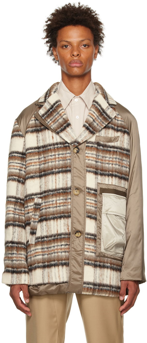 Takki Feng Chen Wang Feng Chen Wang Paneled Jacket Beige | FMF14CT06