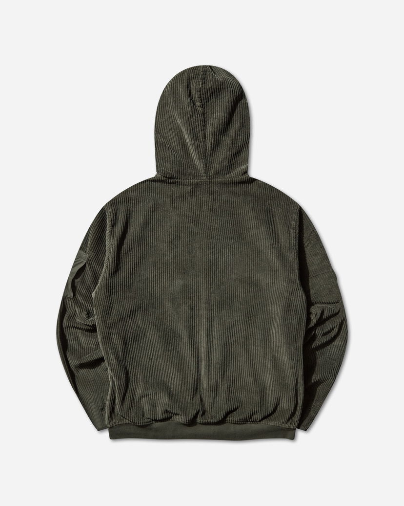 Huppari C.P. Company Corduroy Zipped Hoodie Vihreä | 19CMSS217A-110472G 978